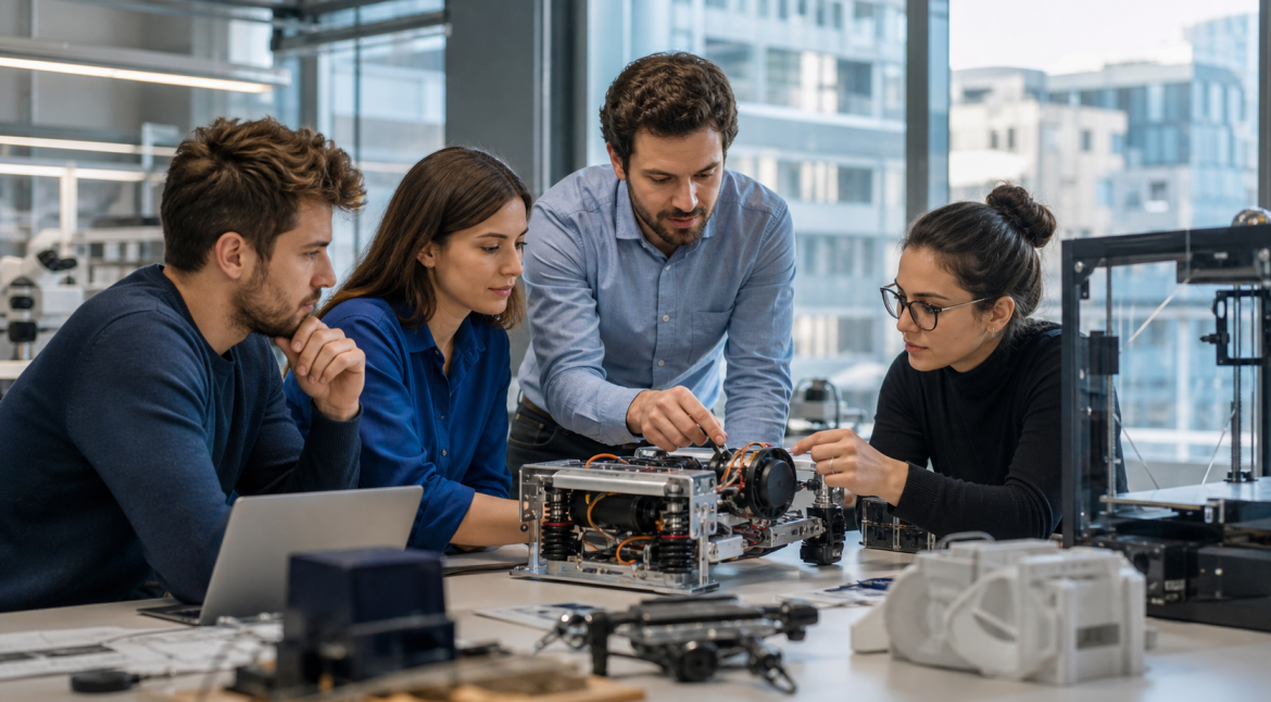 Echipă de inovare dezvoltând și validând un prototip Proof of Concept